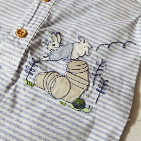 Gymboree Peter Rabbit NWT 6-12 Month Romper Hat w chin strap set Easter - Picture 4 of 5
